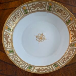 Elegant Gold and Green Decorative Bowl. Layered in 24kt gold trim